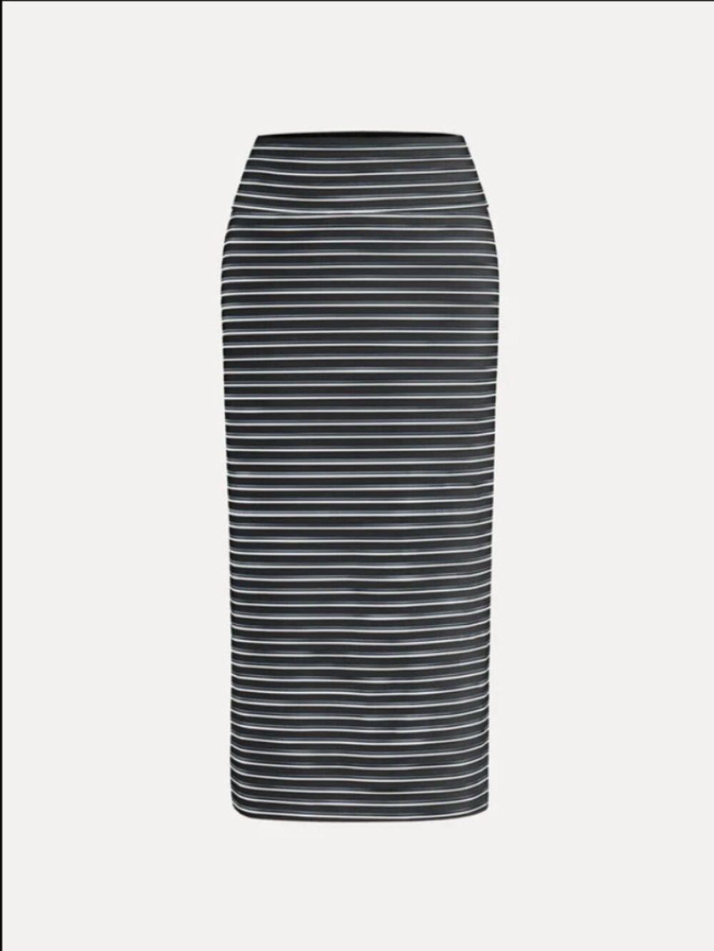 Low Rise Folded Waist Striped Midi Skirt